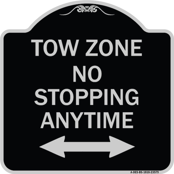 Signmission No Stopping Anytime W/ Bi-Directional Arrow Heavy-Gauge Aluminum Sign, 18" x 18", BS-1818-23579 A-DES-BS-1818-23579 - main